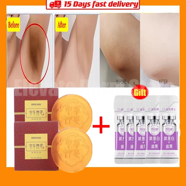 Jabón blanqueador corporal, limpieza profunda de la piel, jabón para eliminar la piel de gallina, axilas, rodillas, blanqueamiento corporal, productos para el cuidado de la piel blanca.