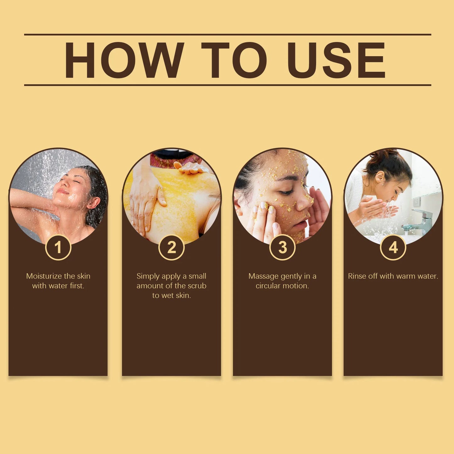 Exfoliante corporal de cúrcuma para mujeres y hombres. Aclara, exfolia, elimina las células muertas de la piel, limpia los poros, hidrata y suaviza la piel.