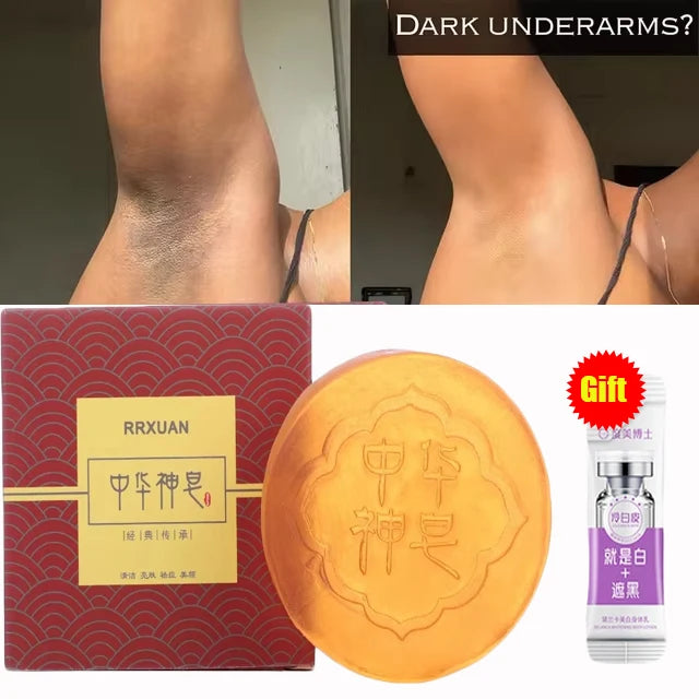 Jabón blanqueador corporal, limpieza profunda de la piel, jabón para eliminar la piel de gallina, axilas, rodillas, blanqueamiento corporal, productos para el cuidado de la piel blanca.