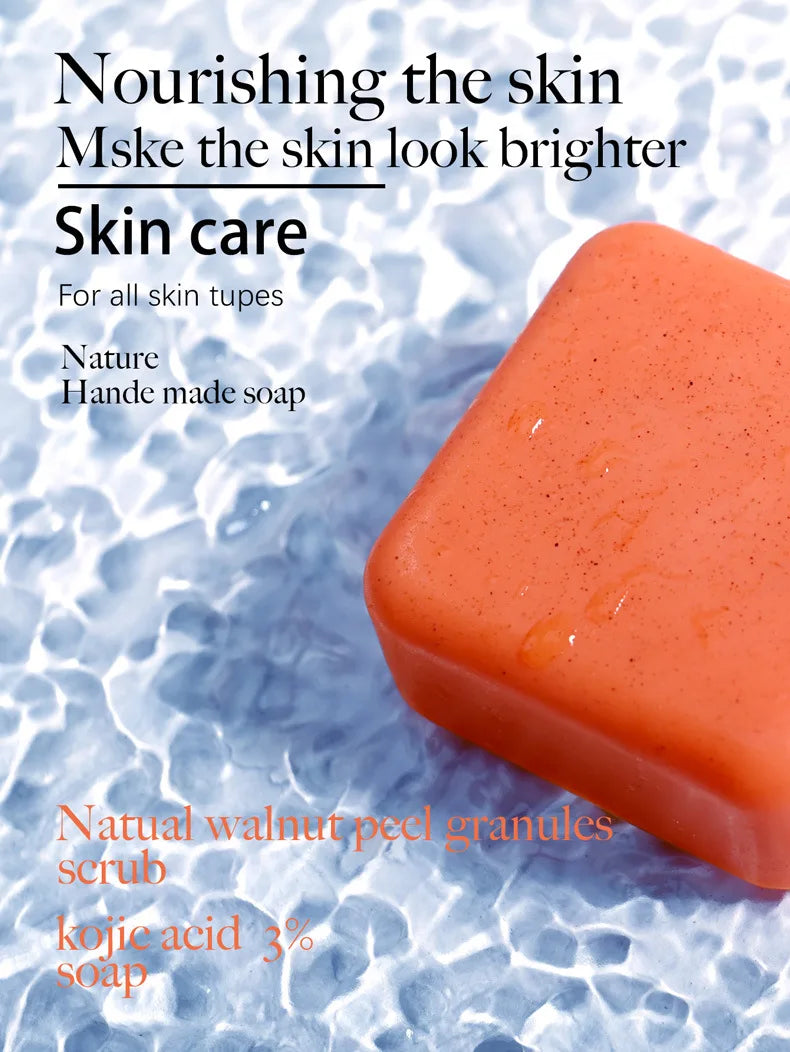 Jabón exfoliante de ácido kójico y naranja dulce (70 g/140 g), glutatión, leche de coco, cedro, iluminador, cúrcuma, barra para el cuidado de la piel