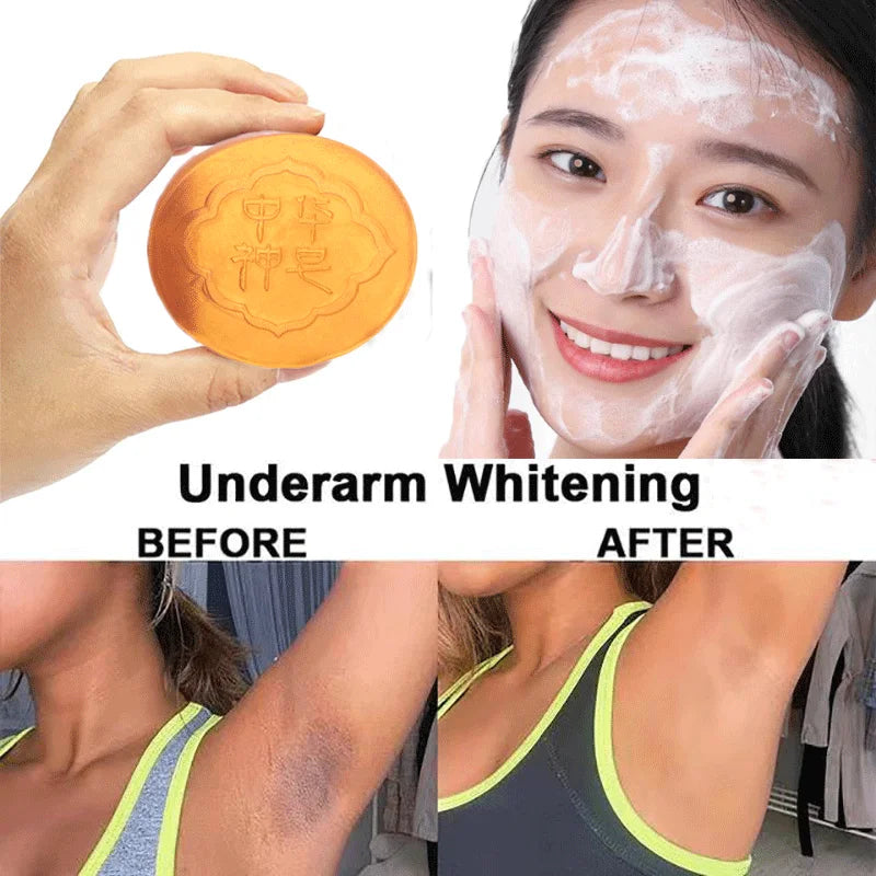 Jabón blanqueador corporal, limpieza profunda de la piel, jabón para eliminar la piel de gallina, axilas, rodillas, blanqueamiento corporal, productos para el cuidado de la piel blanca.