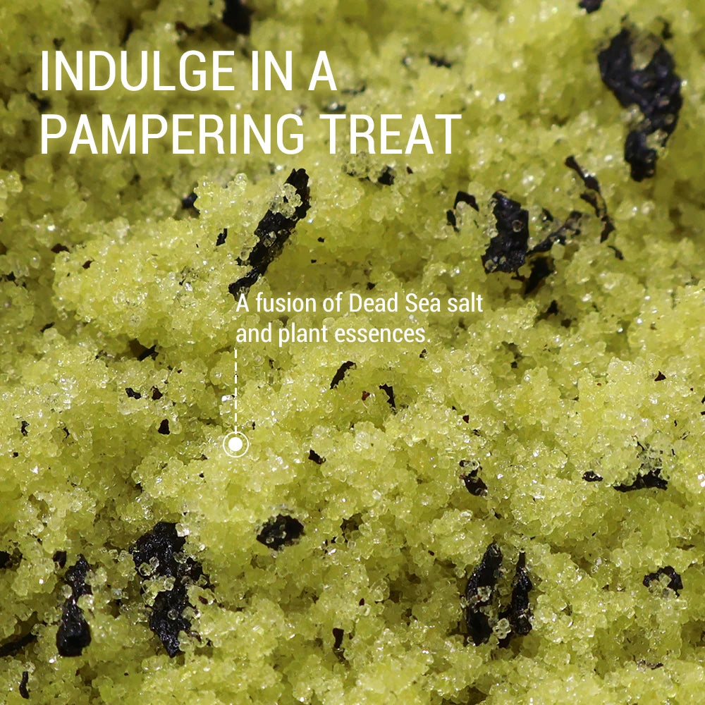 Exfoliante corporal con sal marina, suaviza la piel, rejuvenece, hidrata, cúrcuma, café, matcha, azúcar moreno y sal del Himalaya.