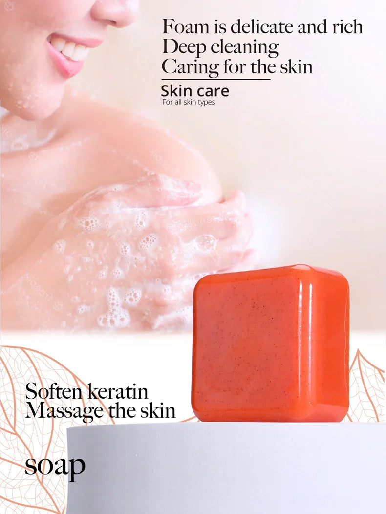 Jabón exfoliante de ácido kójico y naranja dulce (70 g/140 g), glutatión, leche de coco, cedro, iluminador, cúrcuma, barra para el cuidado de la piel