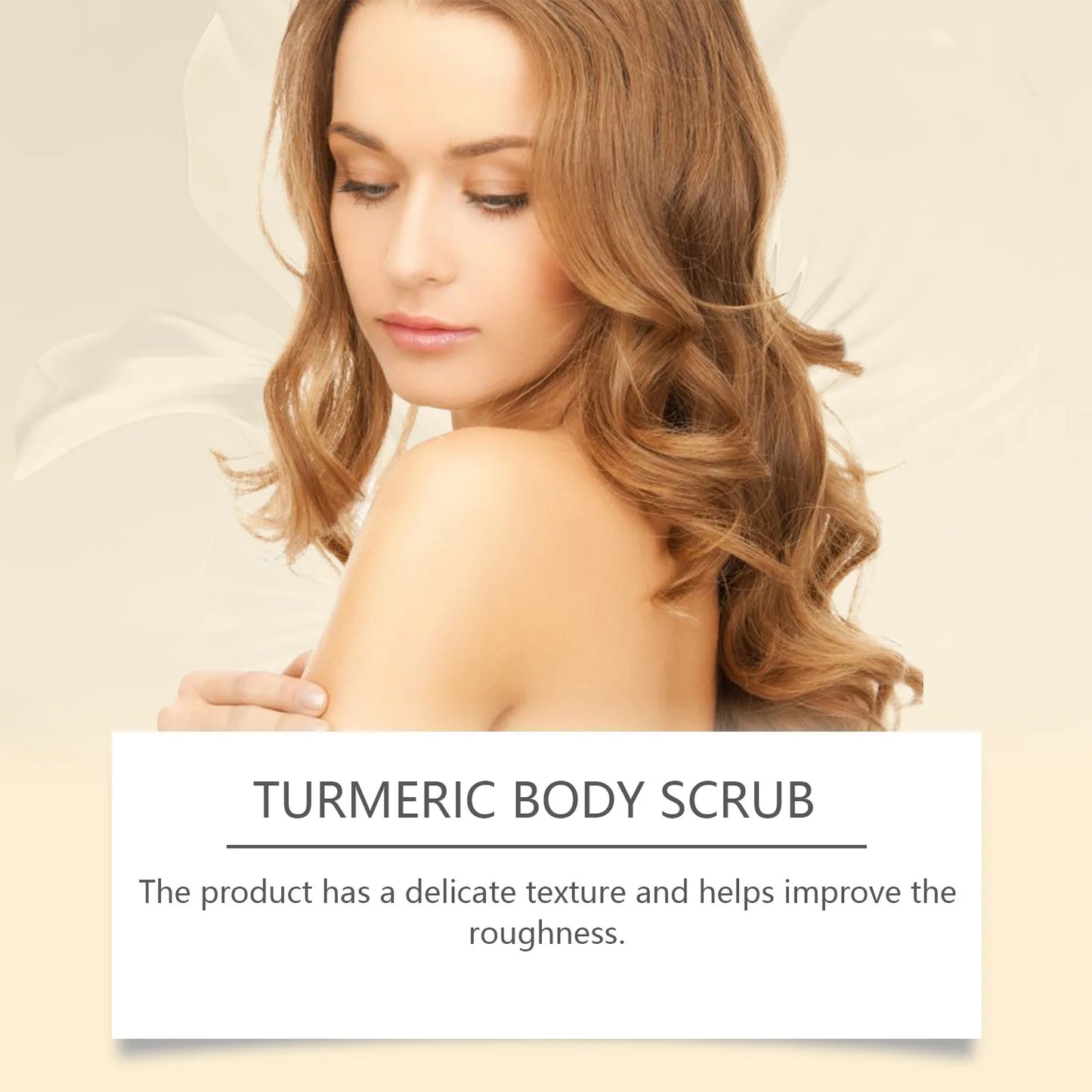 Exfoliante corporal de cúrcuma OUHOE, suero exfoliante suave de cúrcuma, hidratante, iluminador y suave, blanqueador y rejuvenecedor de la piel.