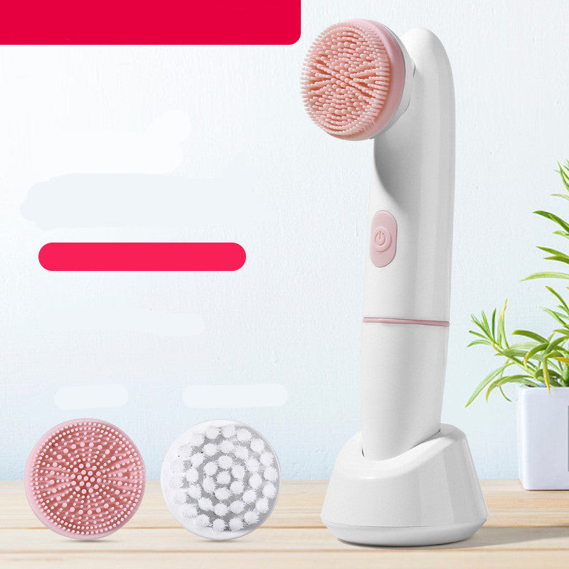 Limpiador facial eléctrico de silicona, cepillo de limpieza facial, instrumento de belleza, limpiador de poros.
