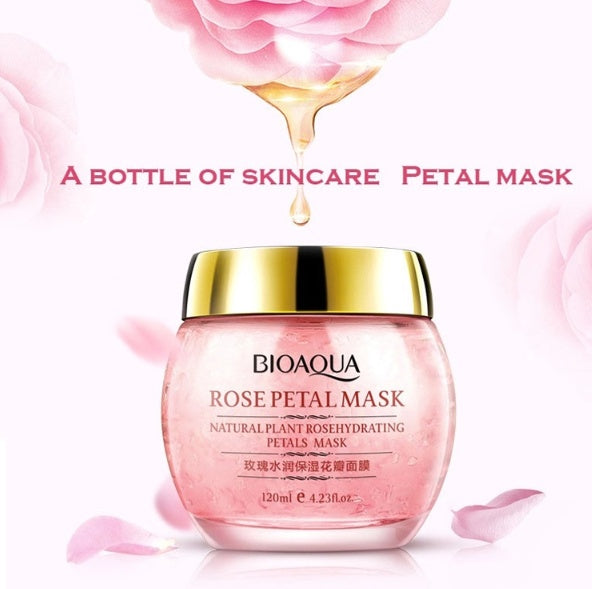 Mascarilla de pétalos de rosa para el cuidado de la piel y para dormir