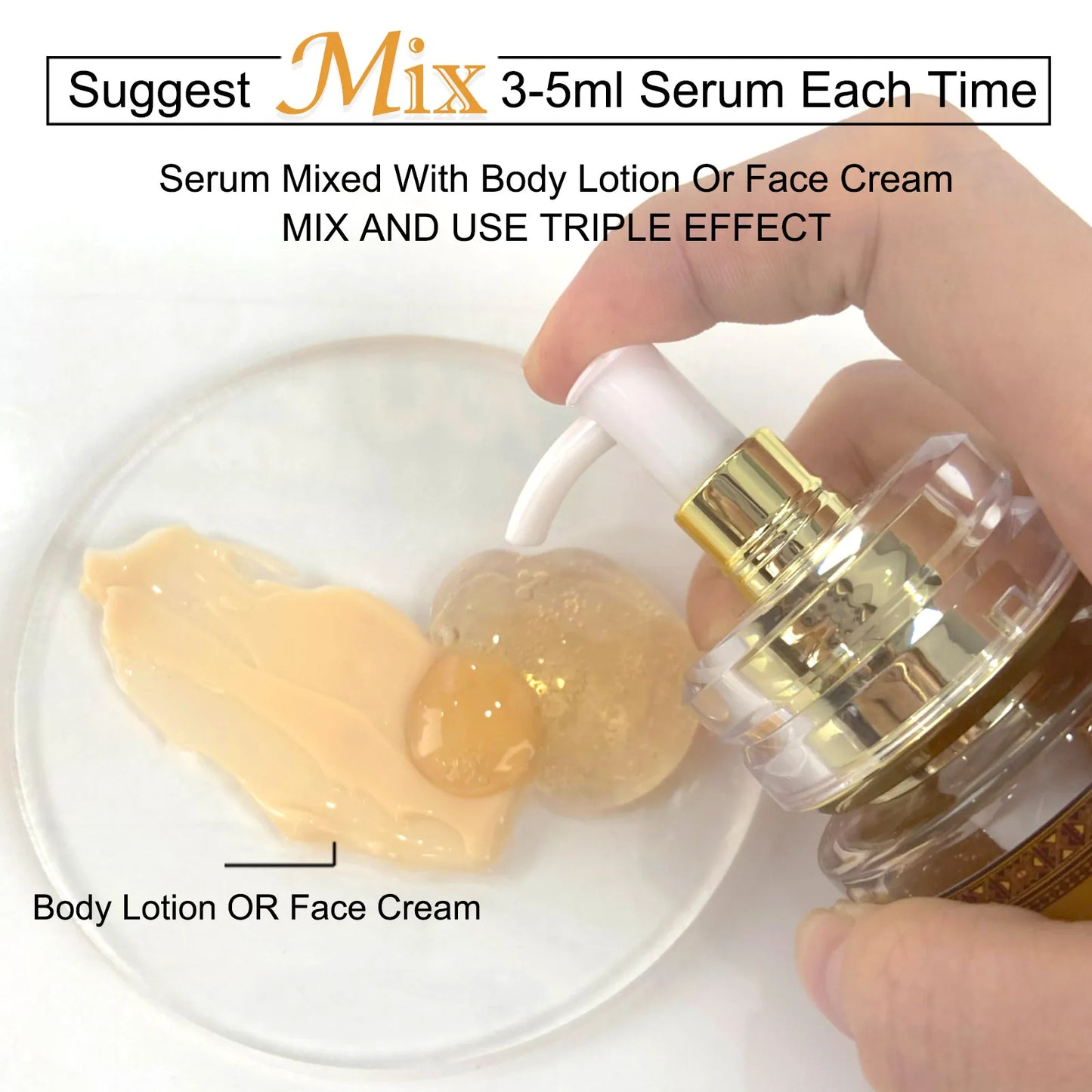 AILKE Skin Whitening Face Serum, Reduce Spots, Moisturizing, Even Skin Tone, With Organic Collagen, Skin Lightening Body Serum
