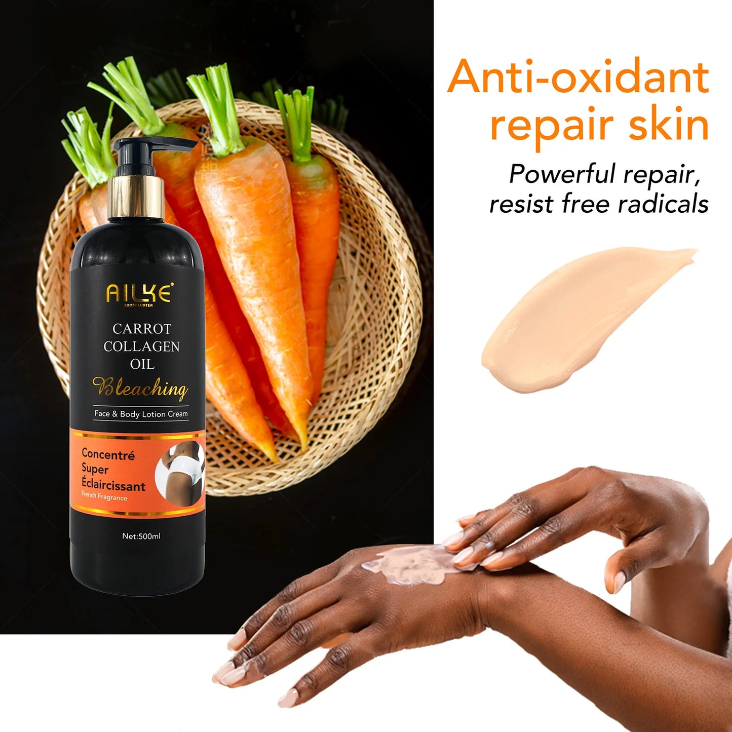 AILKE Skin Whitening Face Serum, Reduce Spots, Moisturizing, Even Skin Tone, With Organic Collagen, Skin Lightening Body Serum