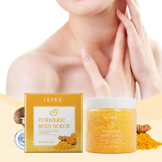 Exfoliante corporal de cúrcuma OUHOE, suero exfoliante suave de cúrcuma, hidratante, iluminador y suave, blanqueador y rejuvenecedor de la piel.