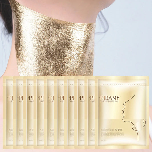 10 mascarillas reafirmantes doradas para el cuello, hidratantes, nutritivas, iluminadoras y para el cuidado de la piel del cuello. Productos de belleza para el cuidado de la piel del cuello.