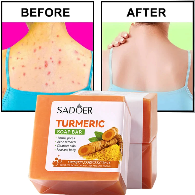 Hand Made Turmeric Soap Body Cleaning Lightening Dark Underarm Leg Body Cleansers Brightening Face Soap Tender Skin Care Beauty