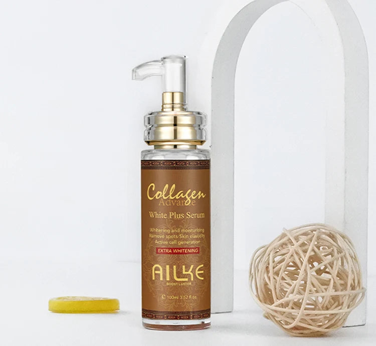 AILKE Skin Whitening Face Serum, Reduce Spots, Moisturizing, Even Skin Tone, With Organic Collagen, Skin Lightening Body Serum